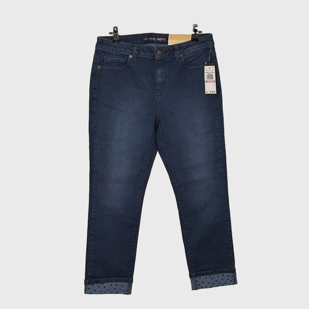Michael Kors Izzy Skinny Rhinestone Ankle Jeans 6